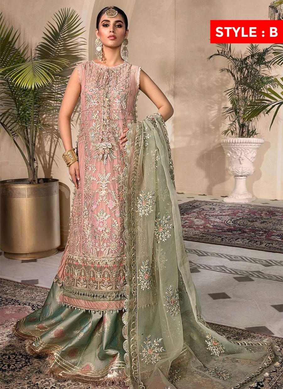 Salwar Kameez Maria.B | Sea Green Embroidered Pakistani Salwar Kameez