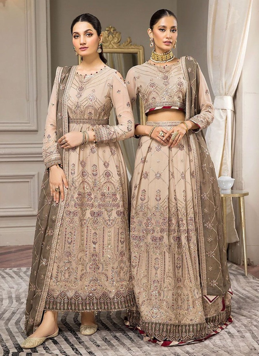 Salwar Kameez Alizeh | Aaina Embroidered Pakistani Anarkali/ Lehenega