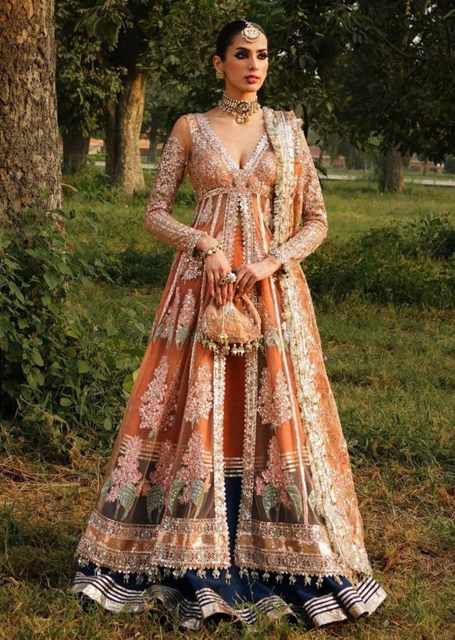 Lehengas Hussain Rehar | Chaman Embroidered Pakistani Lehenga Suit