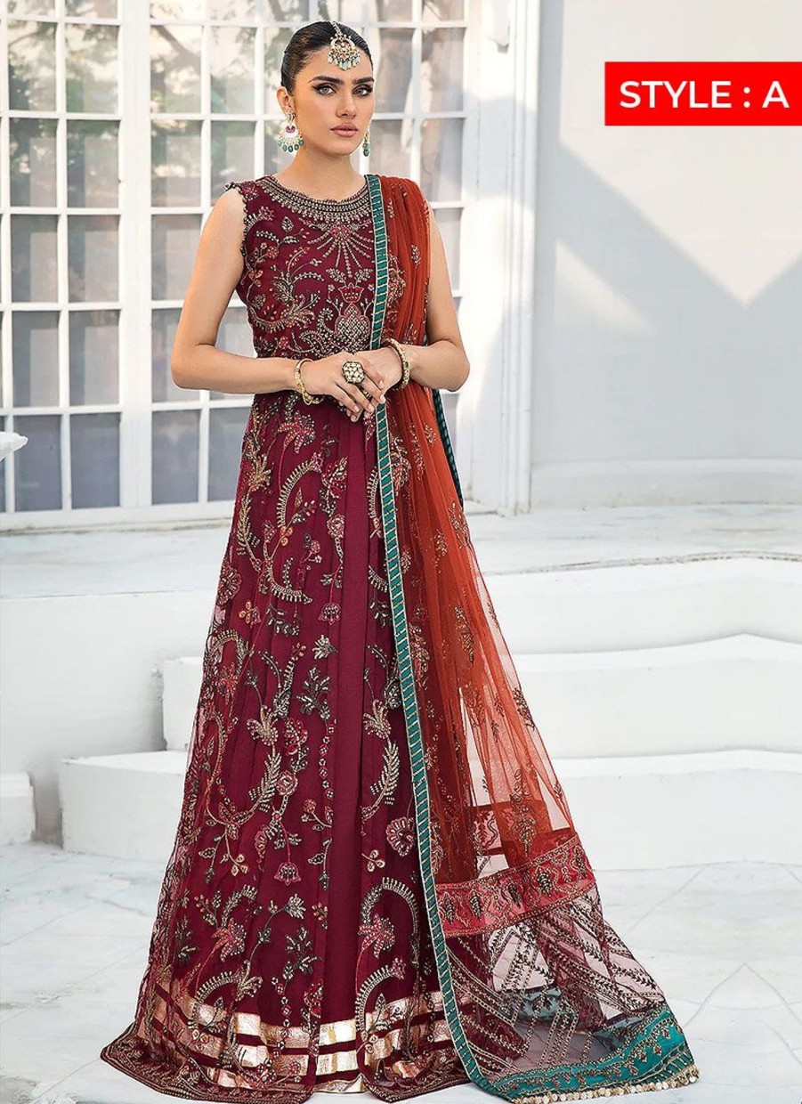 Salwar Kameez Zarif | Rouche Embroidered Pakistani Lehenga/ Anarkali