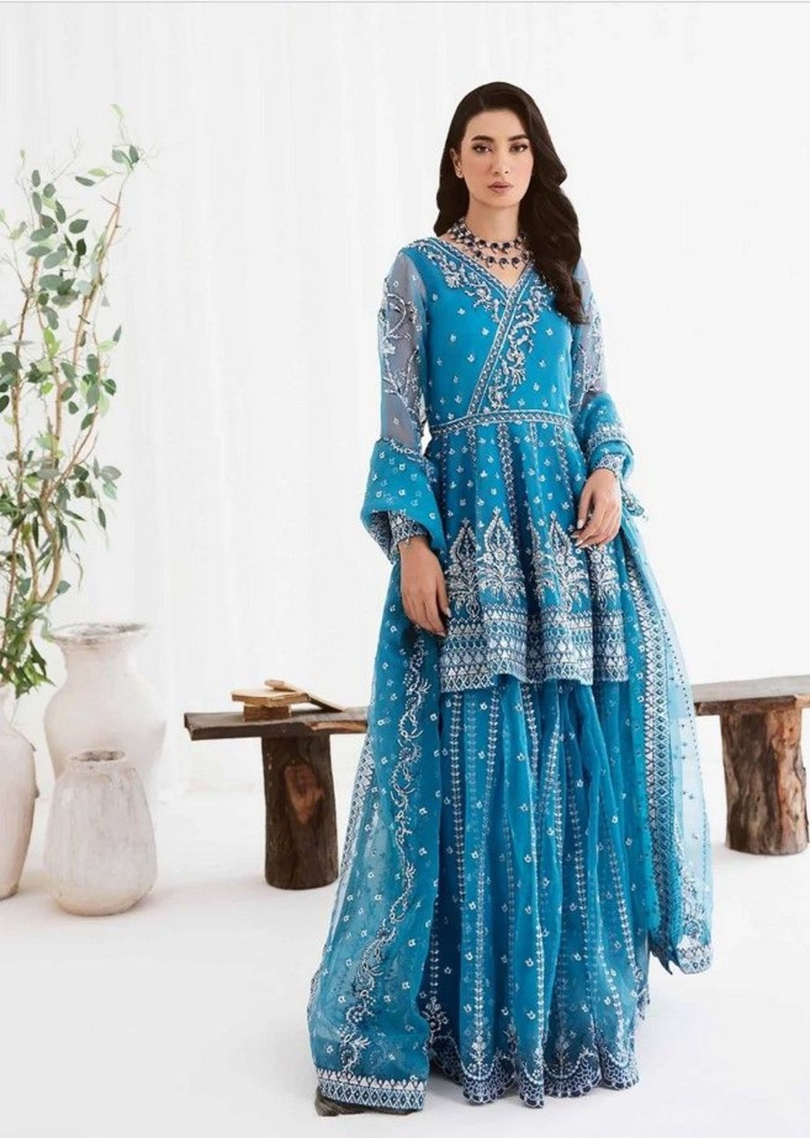 Salwar Kameez Dastoor | Manha Embroidered Pakistani Palazzo Suit