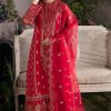 Salwar Kameez Afrozeh | Carmine Embroidered Pakistani Palazzo Suit