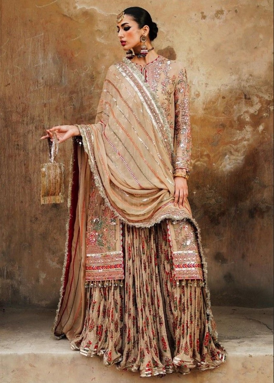 Lehengas Hussain Rehar | Naghma Embroidered Pakistani Lehenga