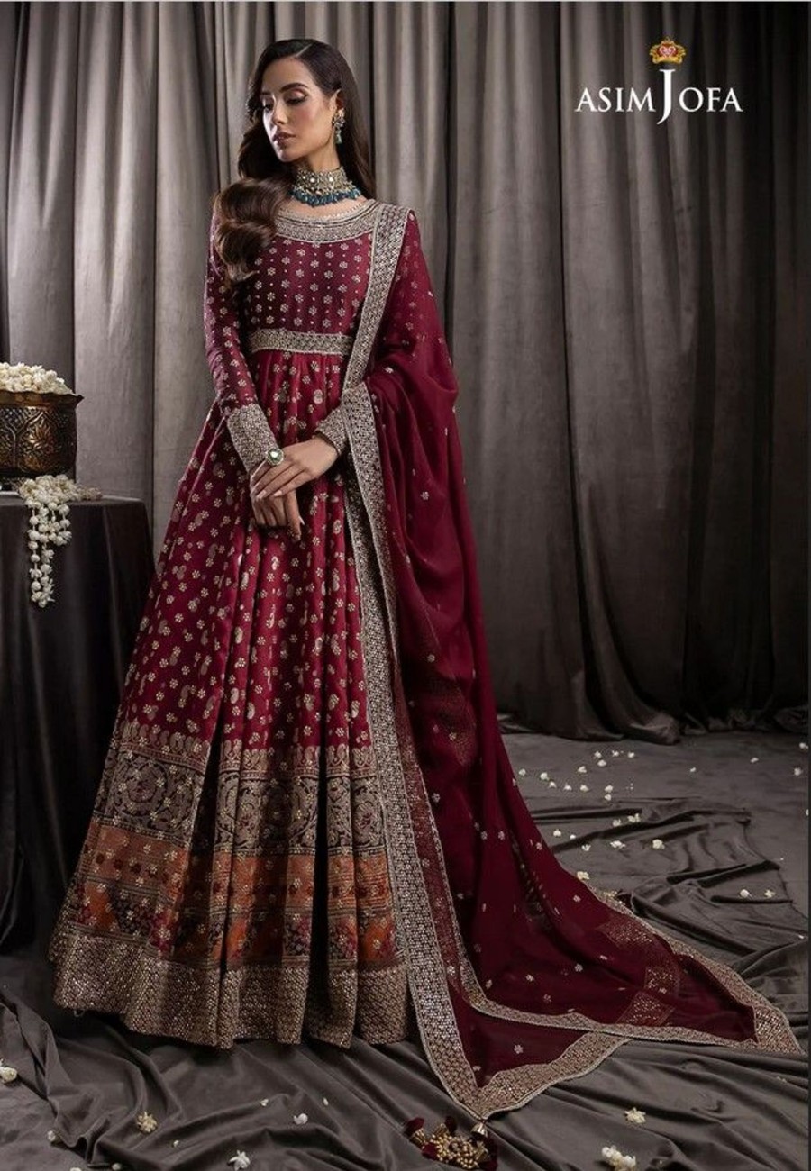 Salwar Kameez Asim Jofa | Luxury Chiffon Embroidered Pakistani Anarkali