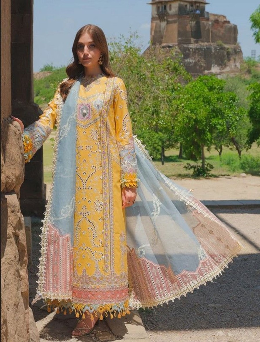 Salwar Kameez Qalamkar | Asra Embroidered Pakistani Salwar Kameez