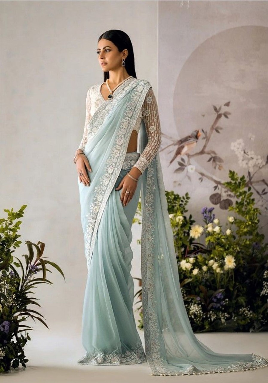 Sarees Aik | Edit Look Embroidered Pakistani Saree