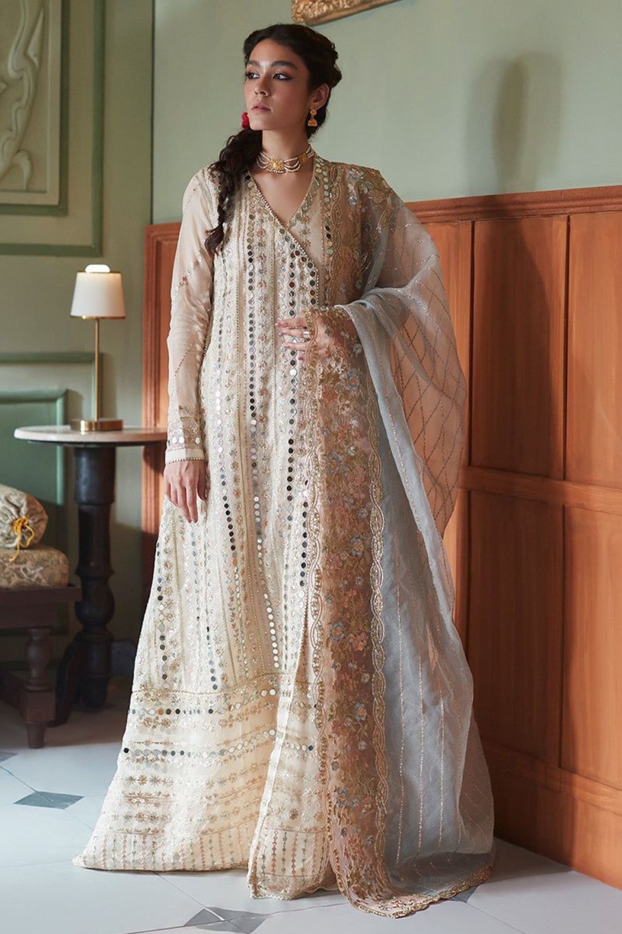 Salwar Kameez Mushq | Aaima Embroidered Pakistani Anarkali Suit