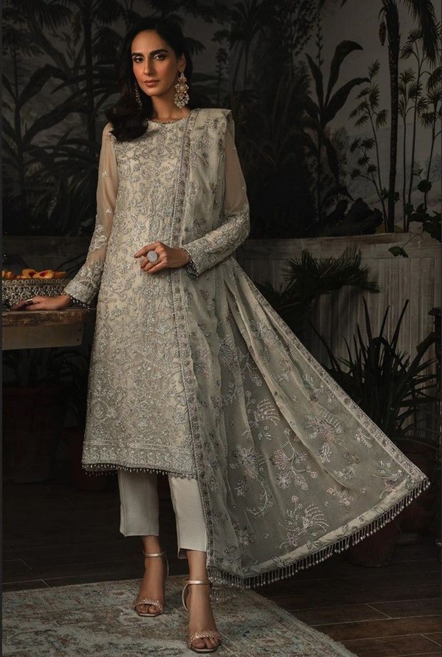 Salwar Kameez Zarif | Sandy Embroidered Pakistani Salwar Kameez