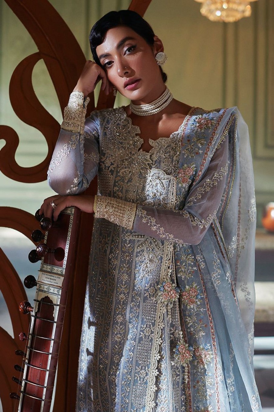 Salwar Kameez Mushq | Zahra Embroidered Pakistani Anarkali Suit