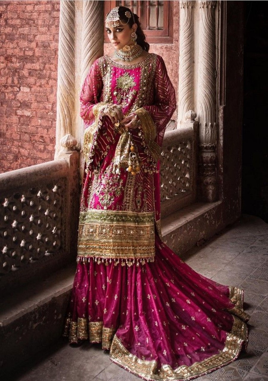 Salwar Kameez Mohsin Naveed Ranjha | Naranji Bagh Embroidered Pakistani Palazzo Suit