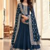 Salwar Kameez Senhora | Blue And Gold Embroidered Anarkali