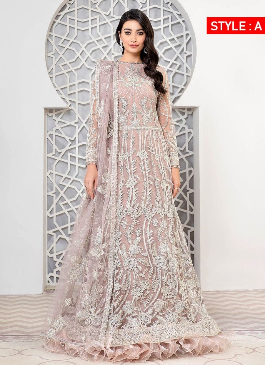 Lehengas Zarif | Rose Gold Embroidered Pakistani Lehenga/ Anarkali