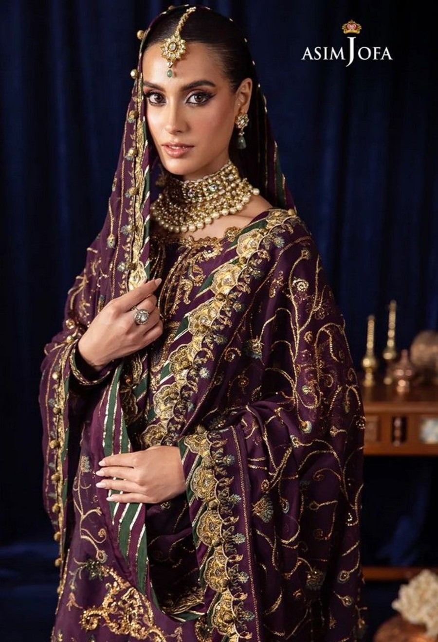 Salwar Kameez Asim Jofa | Luxury Chiffon Embroidered Pakistani Gharara Suit