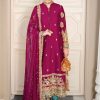 Salwar Kameez Maria.B | Magenta Hot Pink Embroidered Pakistani Salwar Kameez