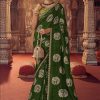 Sarees Sulakshmi | Dark Green Dual Tone Sequence Embroidery Saree