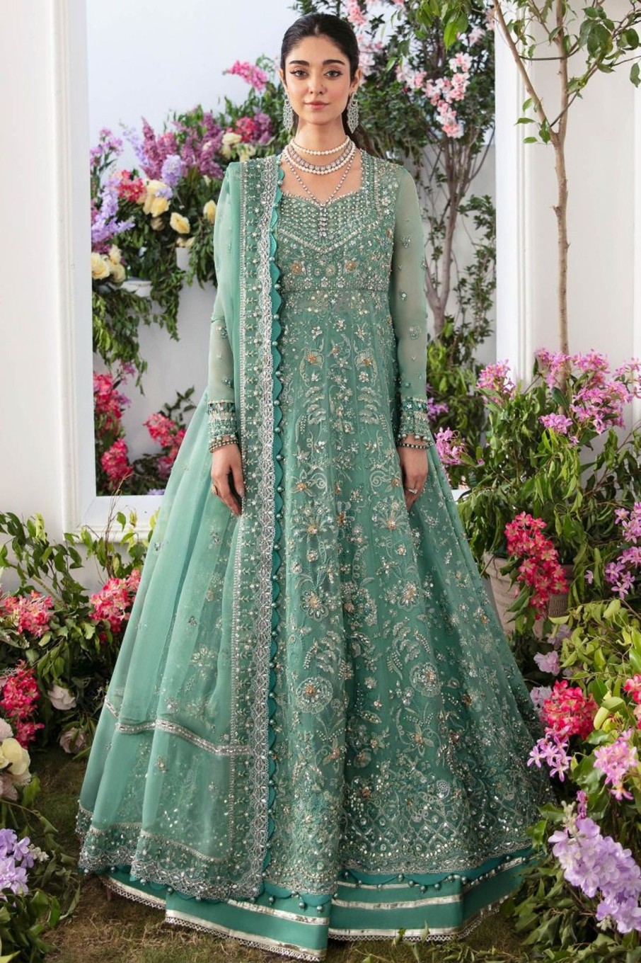 Salwar Kameez Zaha | Meltem Embroidered Pakistani Anarkali Suit