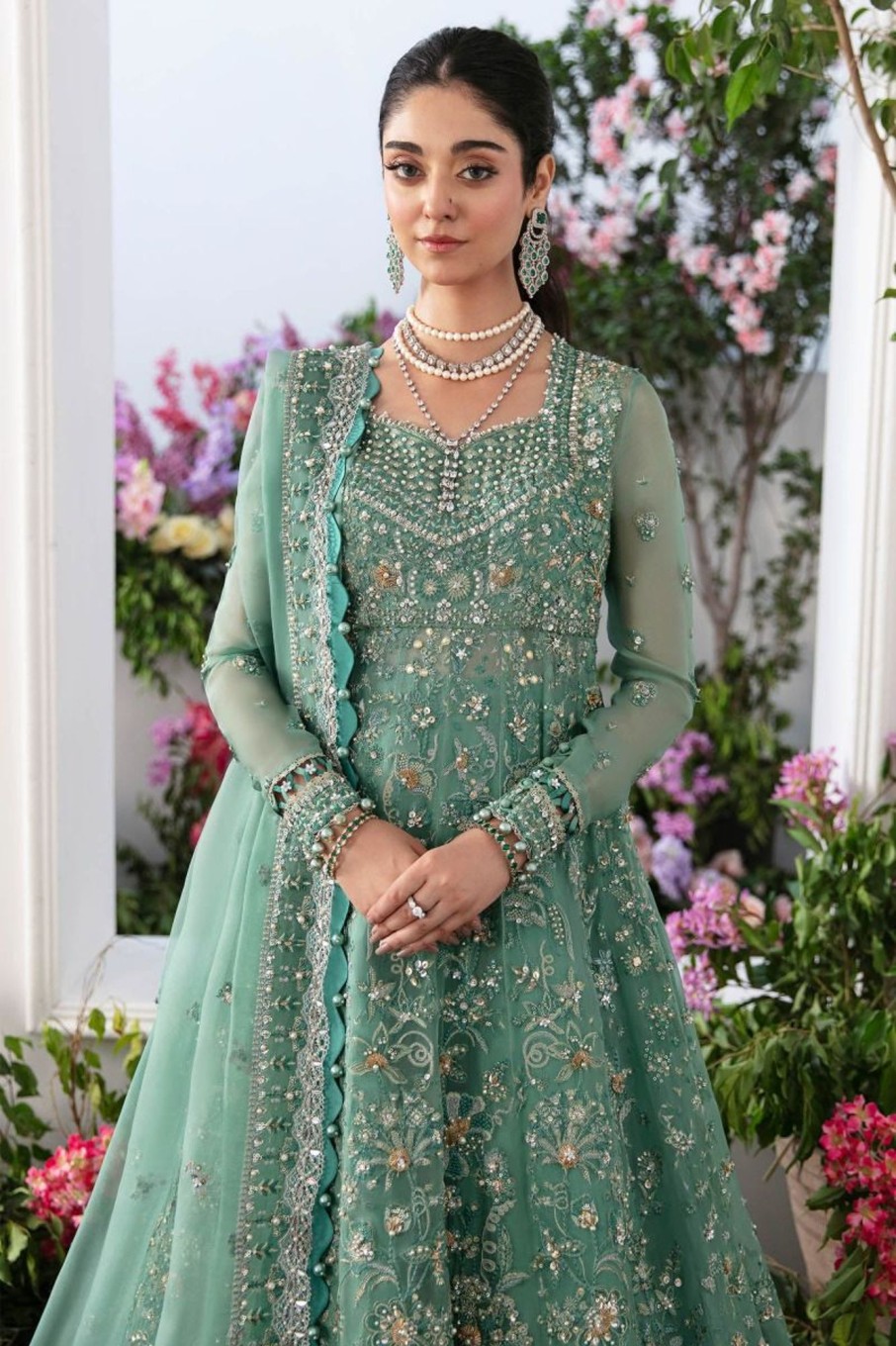 Salwar Kameez Zaha | Meltem Embroidered Pakistani Anarkali Suit