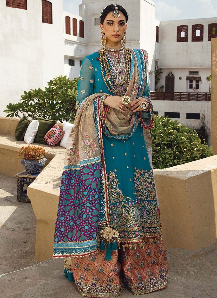 Salwar Kameez Anaya | Roshanay Embroidered Pakistani Palazzo Suit