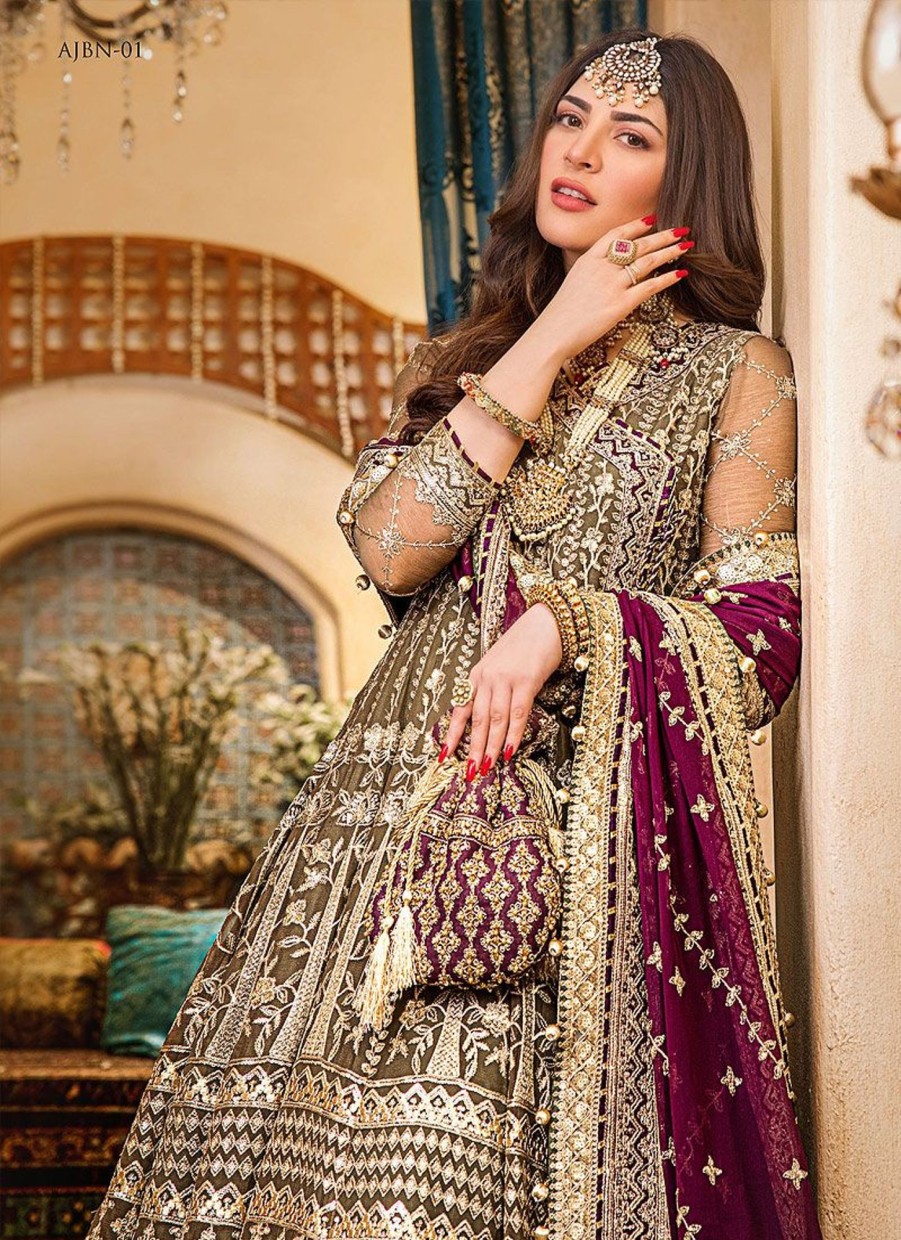 Salwar Kameez Asim Jofa | Baad-E-Naubahar Embroidered Pakistani Anarkali