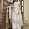 Salwar Kameez Sabah Khwaab | White Embroidered Pant Style Suit