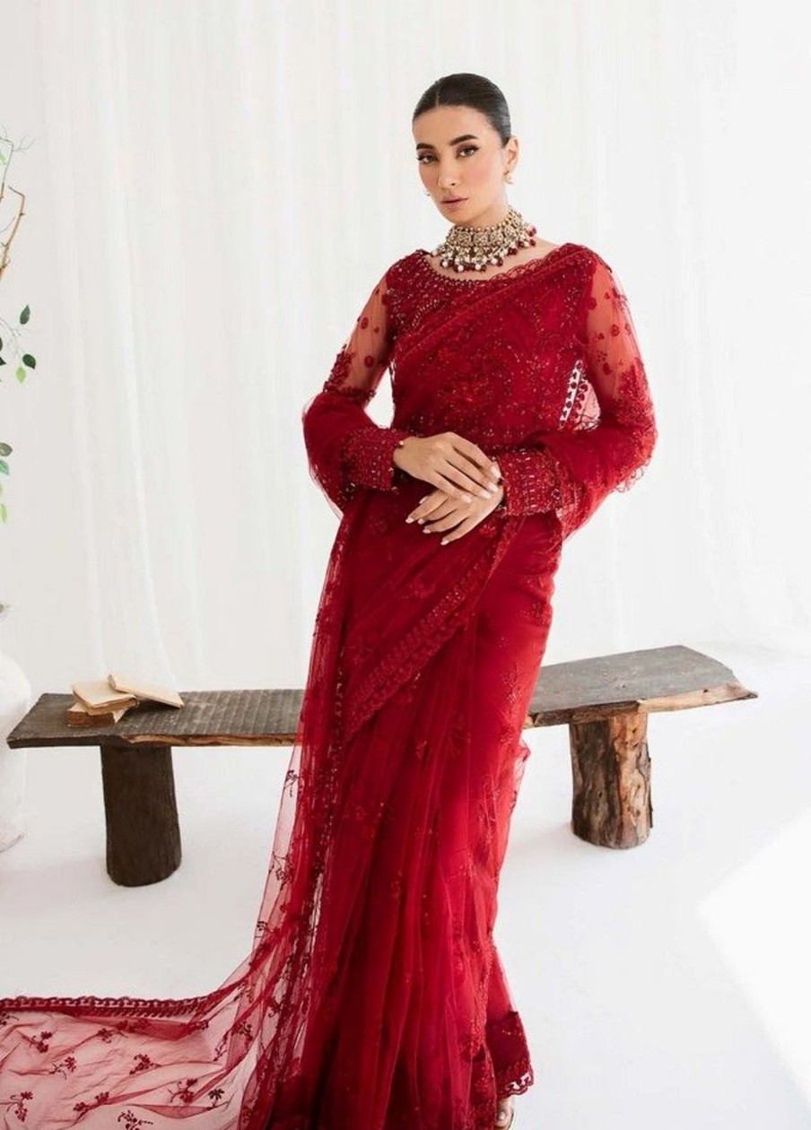 Sarees Dastoor | Chandni Embroidered Pakistani Saree