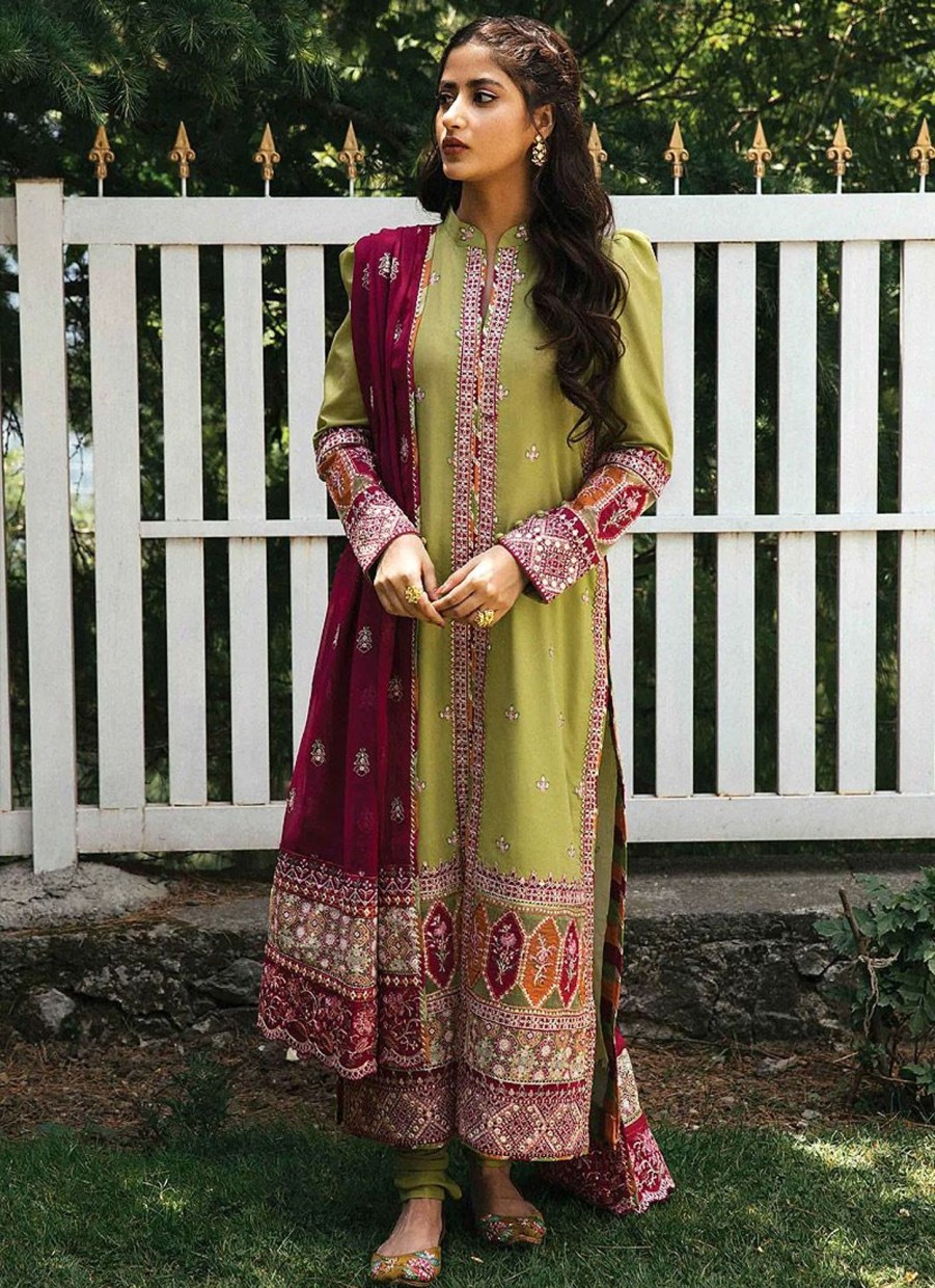 Salwar Kameez Qalamkar | Myla Embroidered Pakistani Salwar Kameez