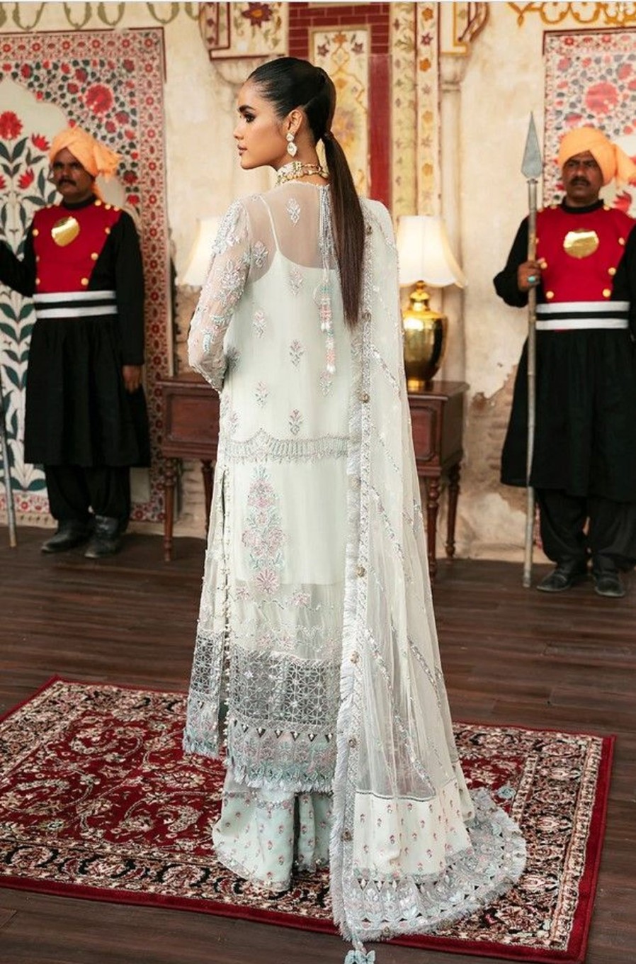 Salwar Kameez Afrozeh | Inara Embroidered Pakistani Palazzo Suit