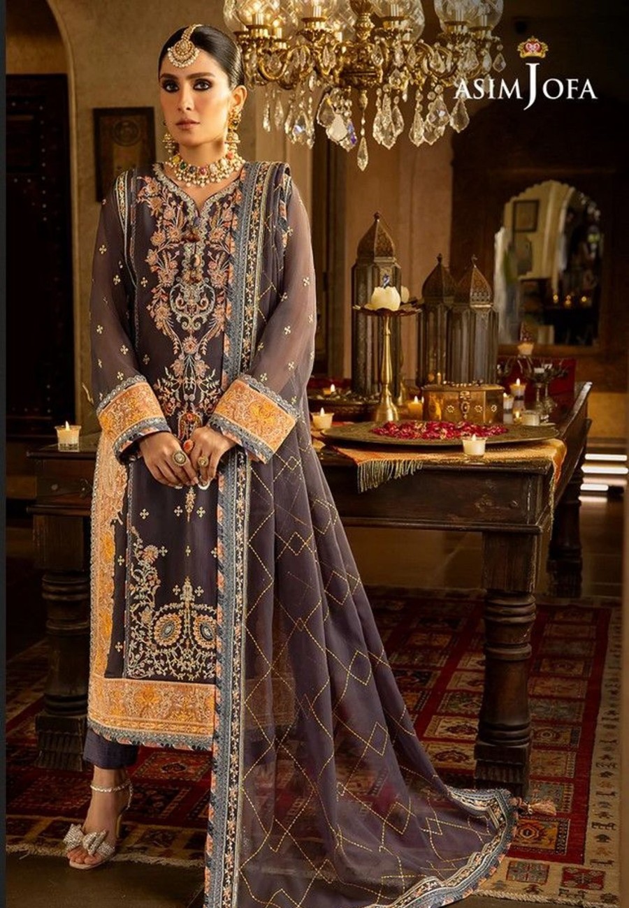 Salwar Kameez Asim Jofa | Velvet Festive Embroidered Pakistani Salwar Kameez