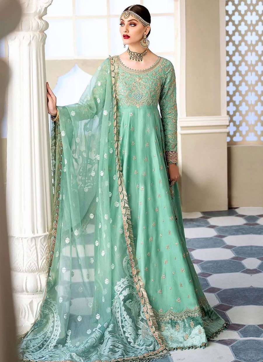 Salwar Kameez Maria.B | Aqua Embroidered Pakistani Anarkali