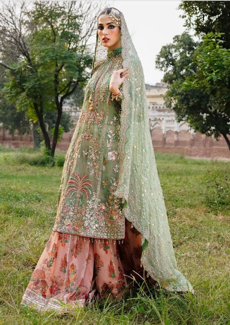 Salwar Kameez Hussain Rehar | Rang Embroidered Pakistani Palazzo Suit