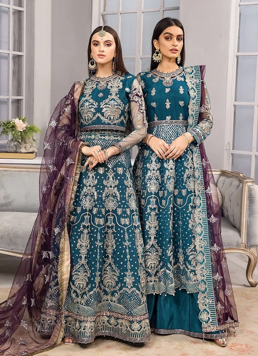 Salwar Kameez Alizeh | Benafsha Embroidered Pakistani Anarkali/ Lehenga