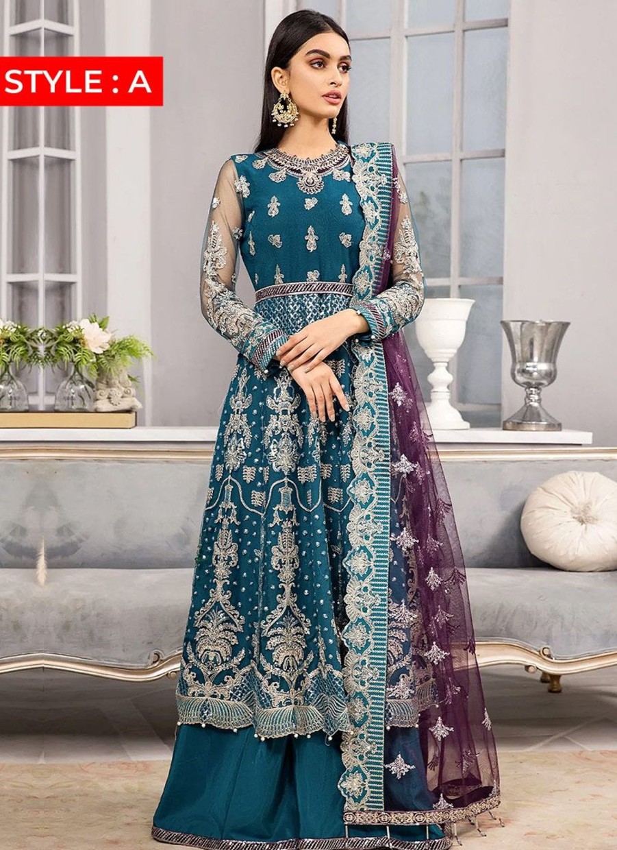 Salwar Kameez Alizeh | Benafsha Embroidered Pakistani Anarkali/ Lehenga