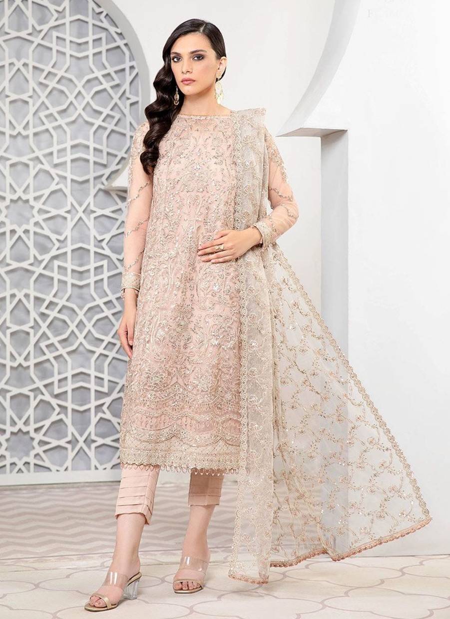 Salwar Kameez Zarif | Flamingo Embroidered Pakistani Salwar Kameez