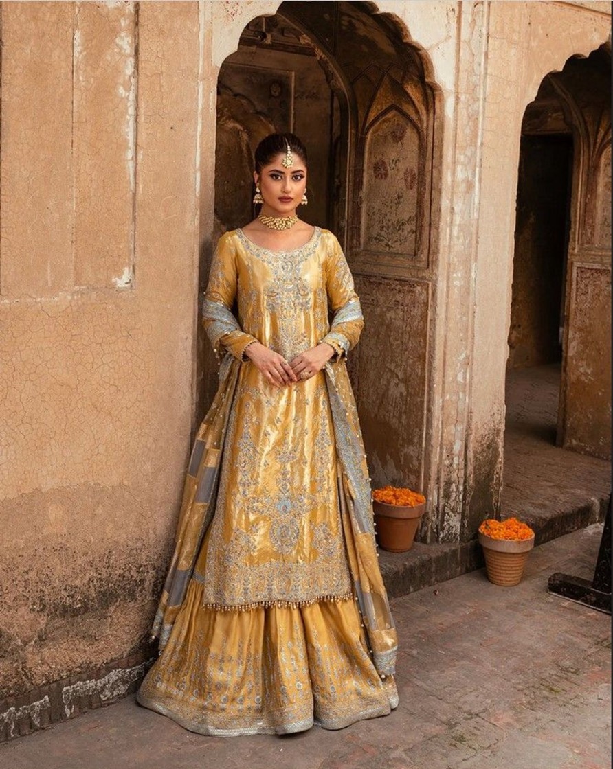 Salwar Kameez Faiza Saqlain | Sozan Embroidered Pakistani Palazzo Suit