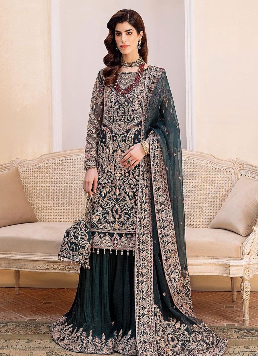 Salwar Kameez Kanwal Malik | Delisha Embroidered Pakistani Palazzo Suit