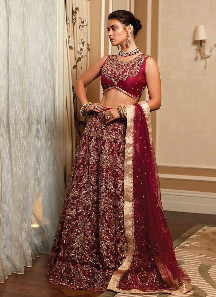 Lehengas Mushq | Ruby Embroidered Pakistani Lehenga