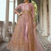 Salwar Kameez Sabah Khwaab | Purplish Pink And Gold Embroidered Pant Style Anarkali