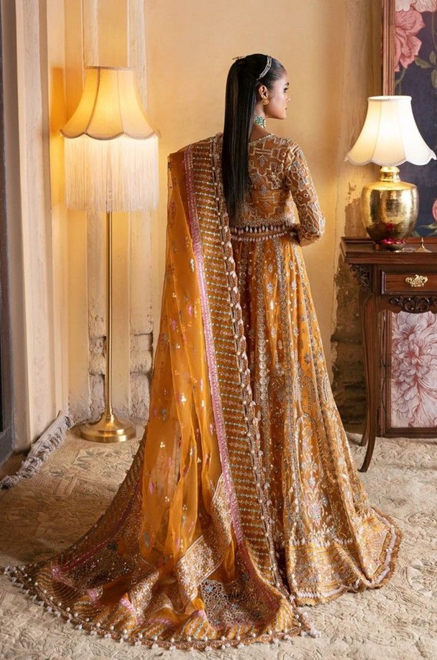 Lehengas Afrozeh | Kamila Embroidered Pakistani Lehenga