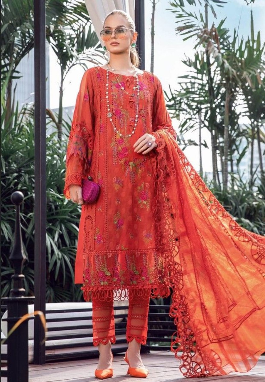 Salwar Kameez Maria.B | Burnt Orange Embroidered Pakistani Salwar Kameez