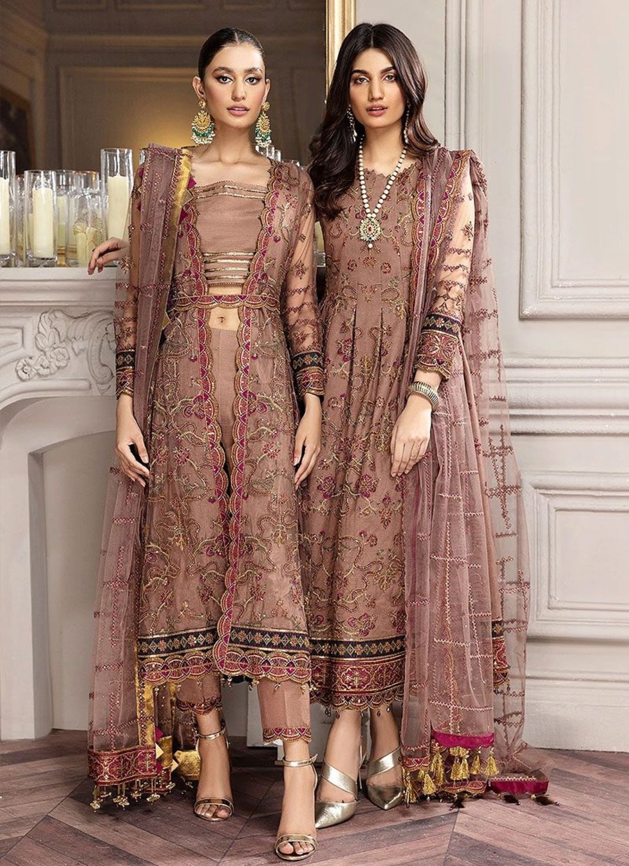 Salwar Kameez Alizeh | Meharma Embroidered Pakistani Anarkali/ Pant Suit