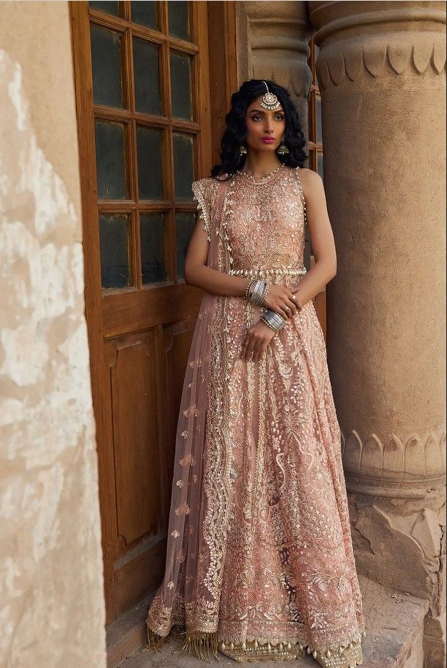 Salwar Kameez Afrozeh | Madhur Embroidered Pakistani Gown