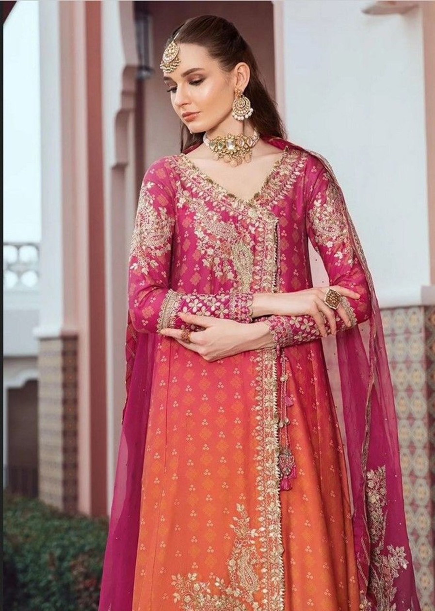 Salwar Kameez Maria.B | Fuchsia Pink Embroidered Pakistani Palazzo Suit