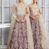 Salwar Kameez Zarif | Mauve Embroidered Pakistani Lehenga/ Gown