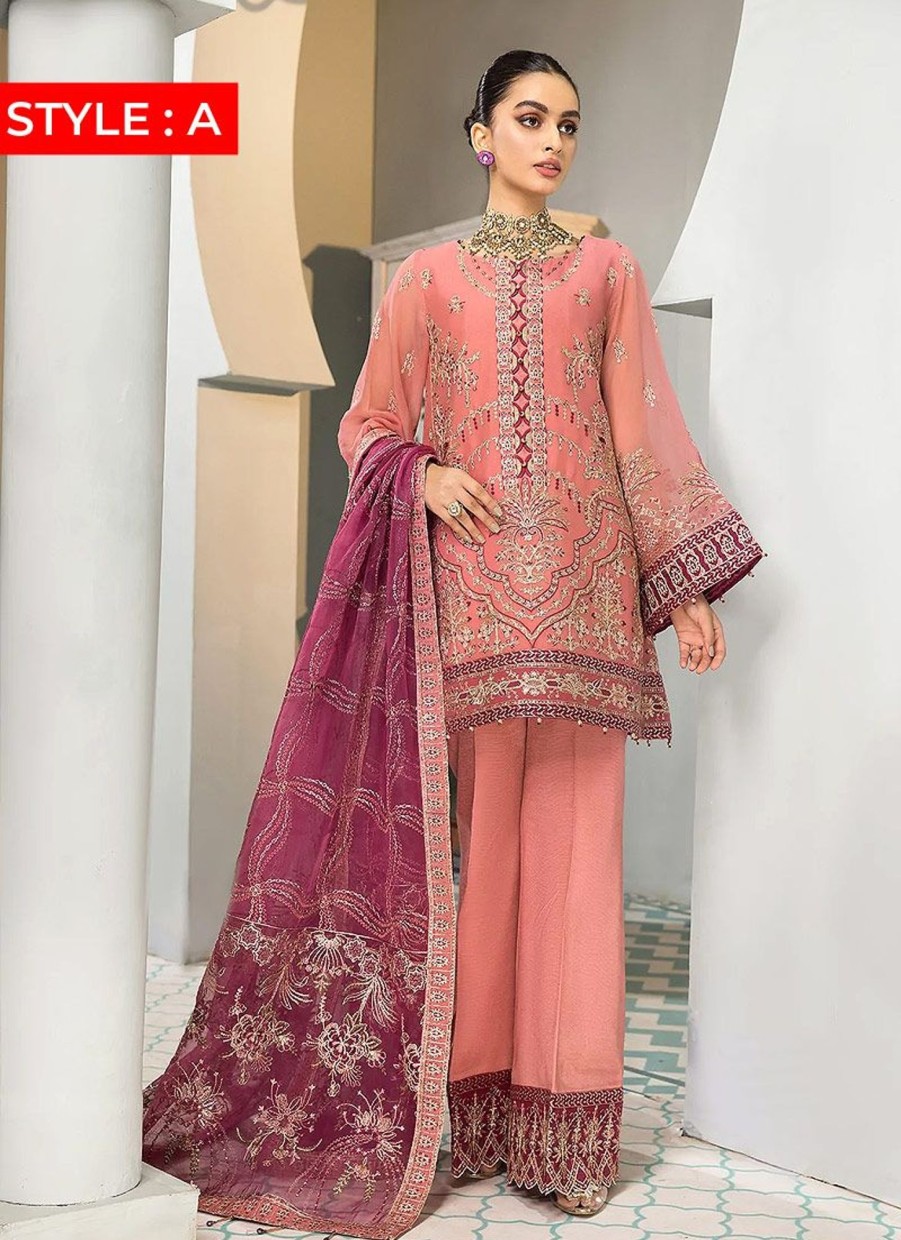 Salwar Kameez Alizeh | Zeina Embroidered Pakistani Palazzo Suit/ Pant Suit