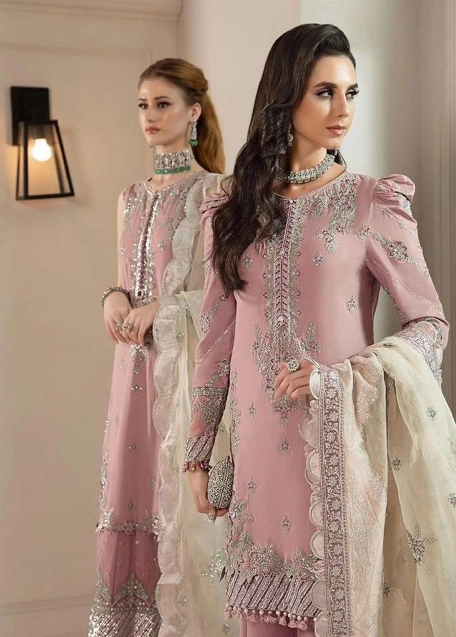 Salwar Kameez Maria.B | Mauve Embroidered Pakistani Palazzo Suit