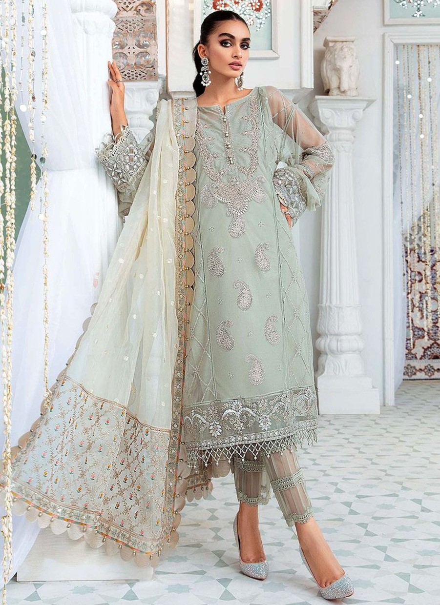 Salwar Kameez Maria.B | Pista Green Embroidered Pakistani Salwar Kameez