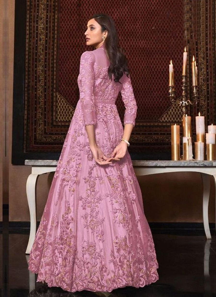 Salwar Kameez Vipul | Pink And Gold Embroidered Anarkali