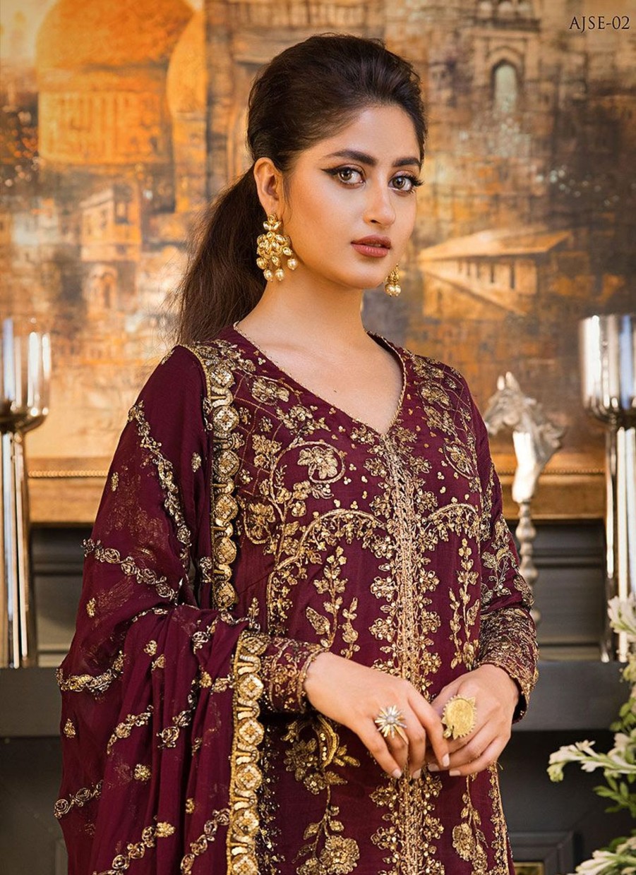 Salwar Kameez Asim Jofa | E-Adaa Sajal Edit Embroidered Pakistani Salwar Kameez