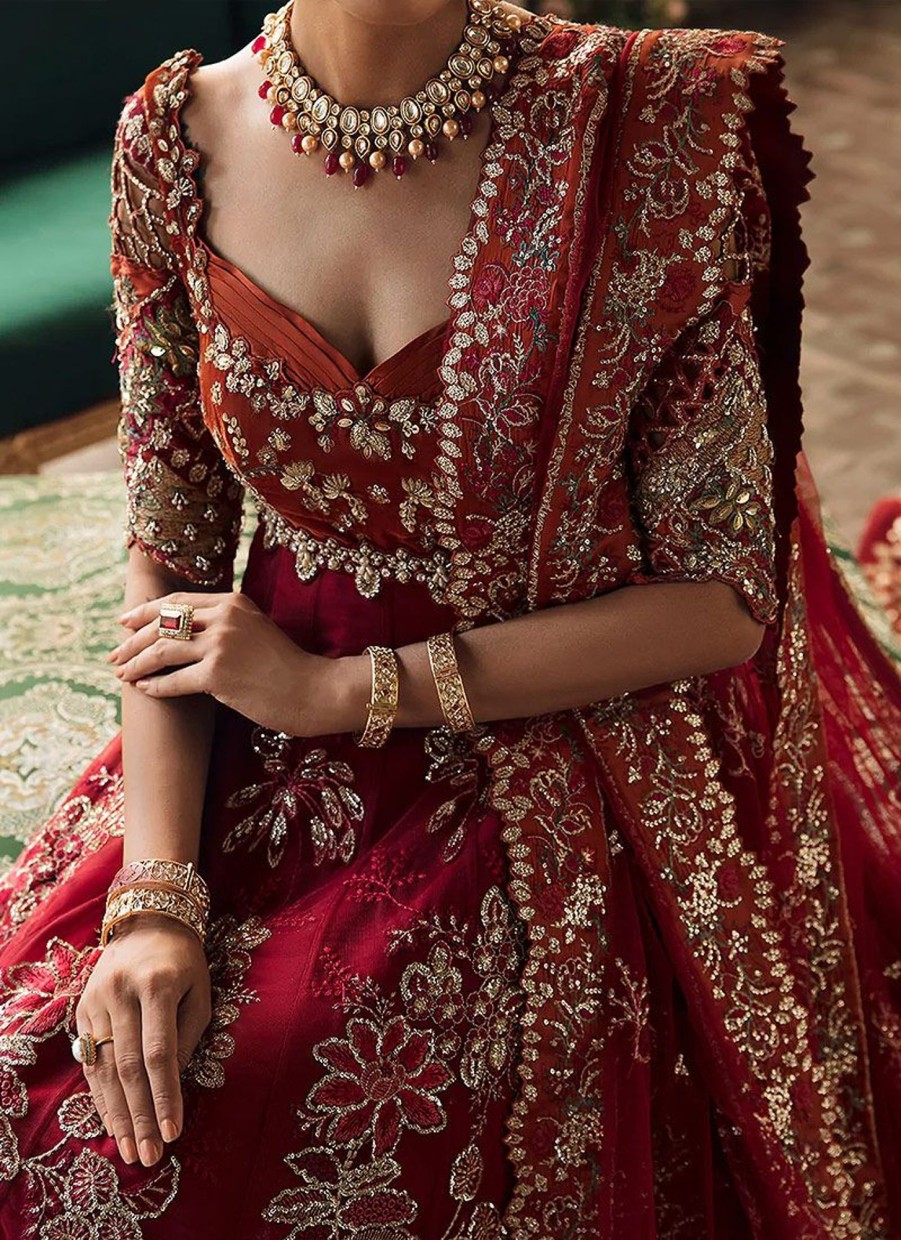 Salwar Kameez Republic | Claire De Lune Un Conquelicot Embroidered Pakistani Gown