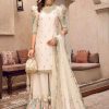 Salwar Kameez Maria.B | Ivory And Gold Embroidered Pakistani Gharara Suit